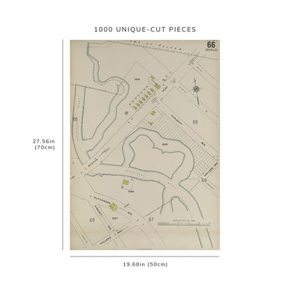 1000 Piece Jigsaw Puzzle: 1884 Map of New York Bronx, V. 18, Plate No. 66 Map