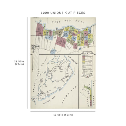 1000 Piece Jigsaw Puzzle: 1884 Map of New York Key Sanborn Map Company | Historic Art