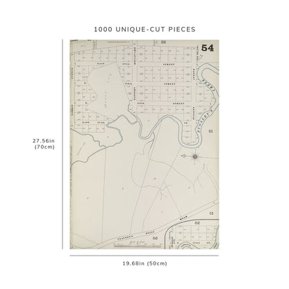 1000 Piece Jigsaw Puzzle: 1884 Map of New York Bronx, V. A, Plate No. 54 Map