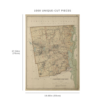 1000 Piece Jigsaw Puzzle: 1895 Map of New York New York State, Plate No. 17 Map of Clint