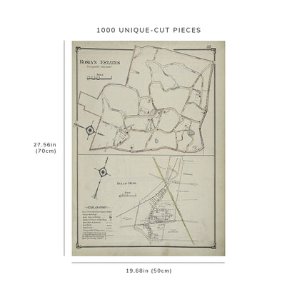 1000 Piece Jigsaw Puzzle: 1914 Map of New York Roslyn Estates; Bulls Head Hyde, E. B.