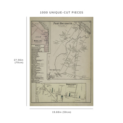 1000 Piece Jigsaw Puzzle: 1873 Map of New York, N.Y. Highlands Village