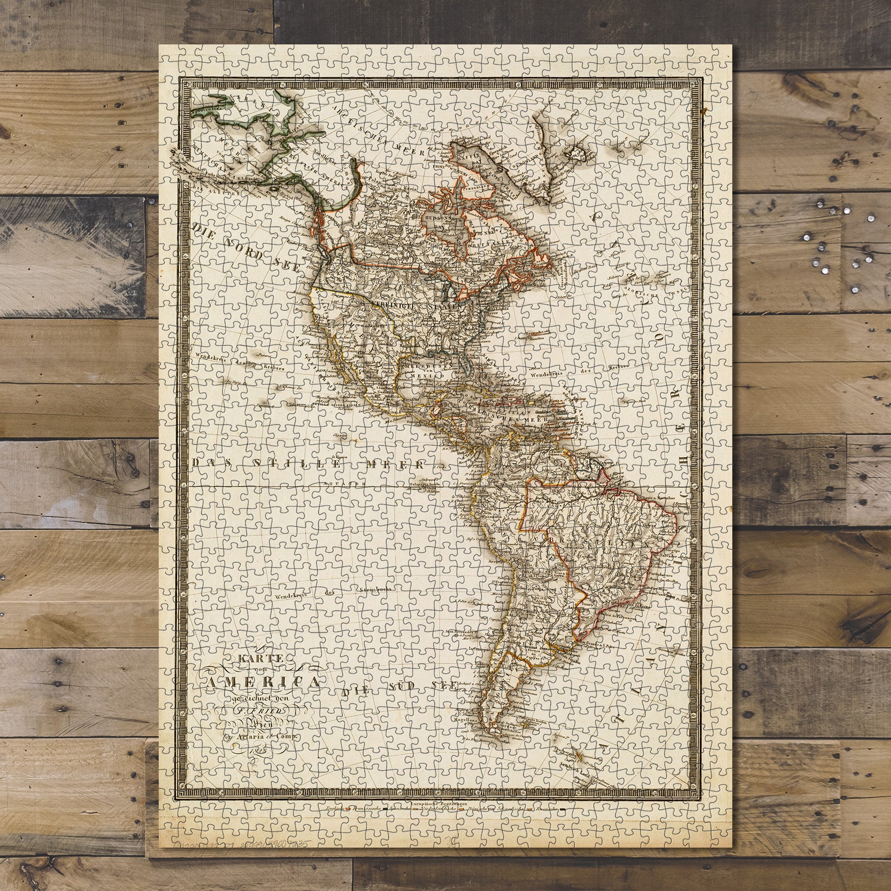 1000 Piece Jigsaw Puzzle 1823 Map Central America | North America map of America