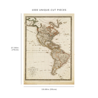 1000 Piece Jigsaw Puzzle: 1823 Map Central America | North America map of America
