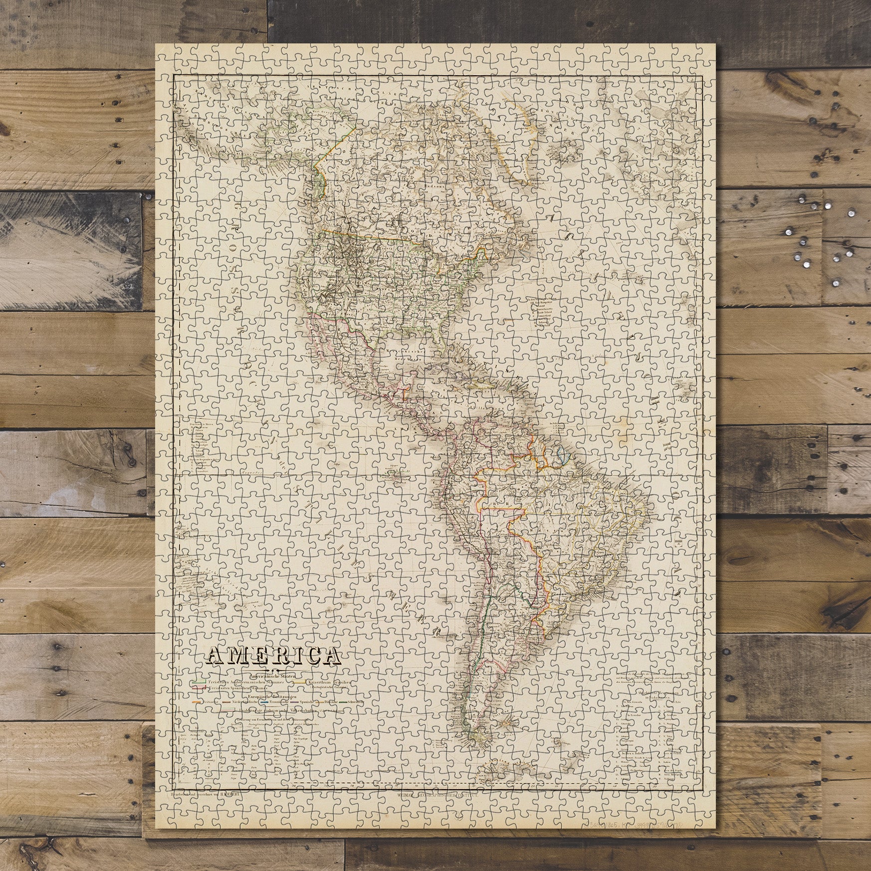 1000 Piece Jigsaw Puzzle 1865 Map | America Relief shown by hachures