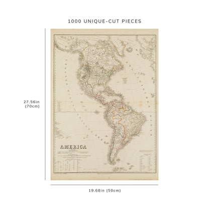 1000 Piece Jigsaw Puzzle: 1865 Map | America Relief shown by hachures