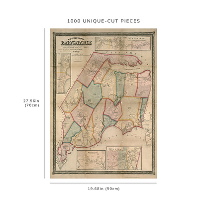 1000 Piece Jigsaw Puzzle: 1856 Map | Map of the town of Barnstable, Barnstable County
