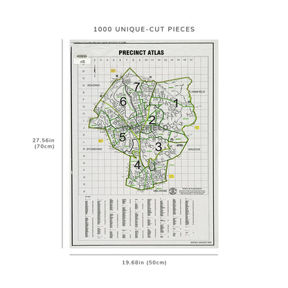 1000 Piece Jigsaw Puzzle: 2000 Map | Middlesex | Wakefield Precinct atlas, Town of Wakef