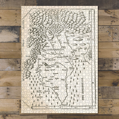1000 Piece Jigsaw Puzzle 1525 Map Alsace-Lorraine | Germany | Rhineland | Tabu. provi.