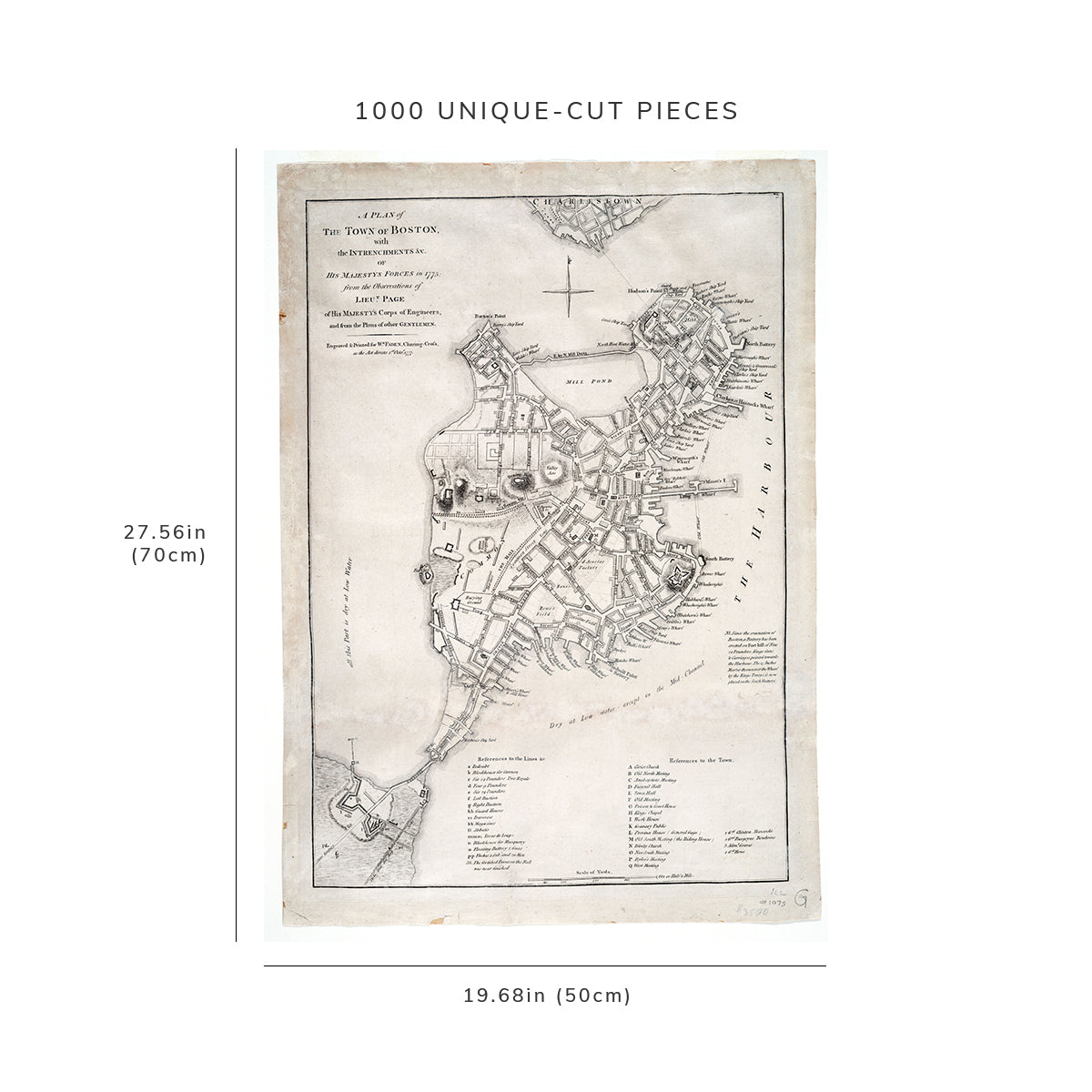 1000 Piece Jigsaw Puzzle: 1777 Map A plan of the town of Boston