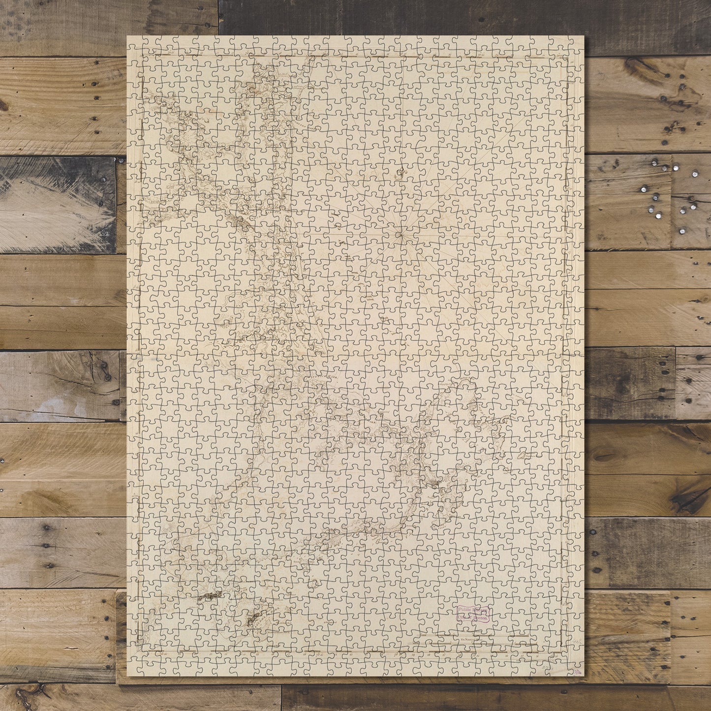 1000 Piece Jigsaw Puzzle 1781 Map | Essex | New Hampshire | Rockingham Coast of New Ham