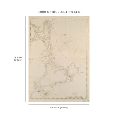 1000 Piece Jigsaw Puzzle: 1781 Map | Essex | New Hampshire | Rockingham Coast of New Ham