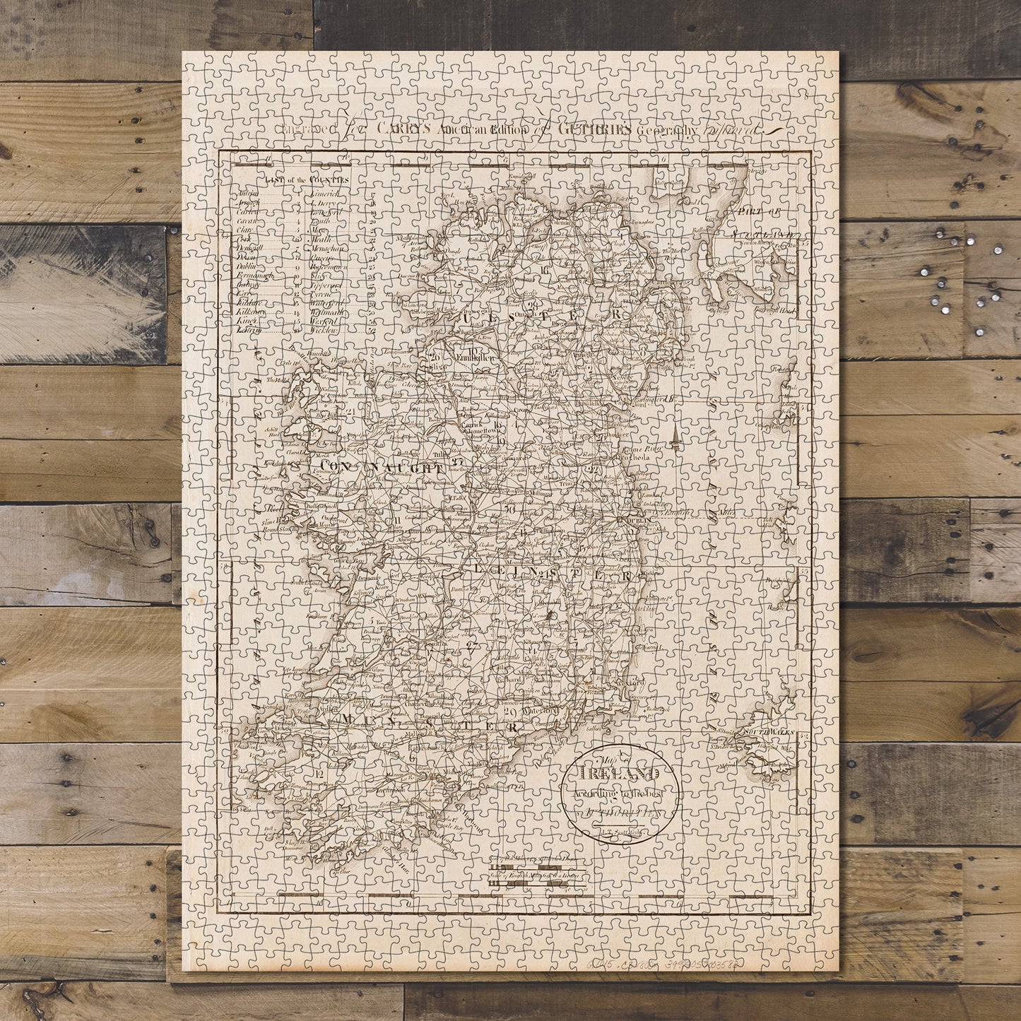 1000 Piece Jigsaw Puzzle 1800 Map Ireland of Ireland according to the best authorities