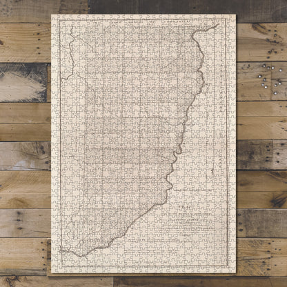 1000 Piece Jigsaw Puzzle 1800 Map Ohio Plat of the seven ranges of townships
