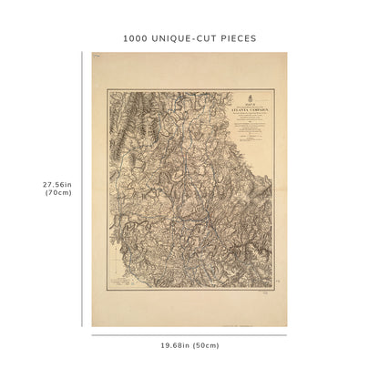 1000 Piece Jigsaw Puzzle: 1877 Map Georgia | Fulton | Atlanta II illustrating the milita