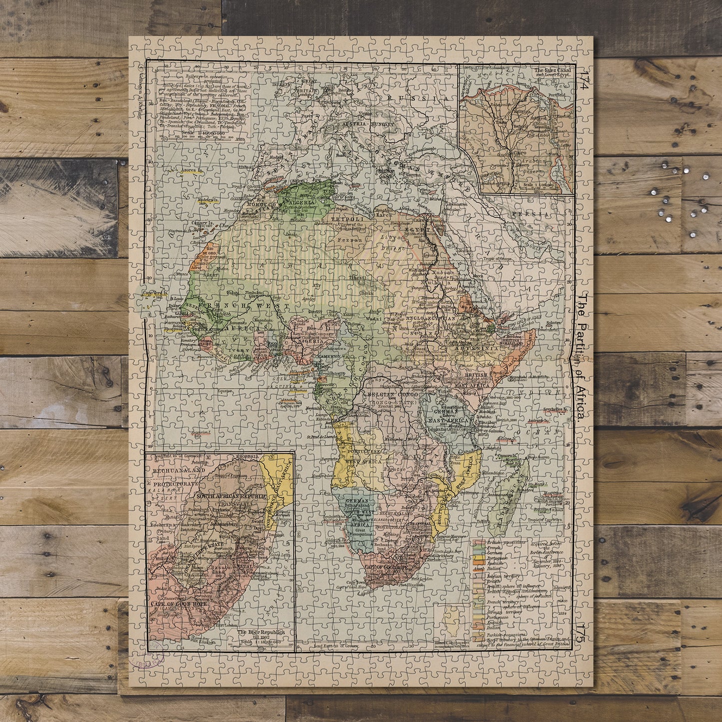 1000 Piece Jigsaw Puzzle 1911 Map | The partition of Africa Relief shown