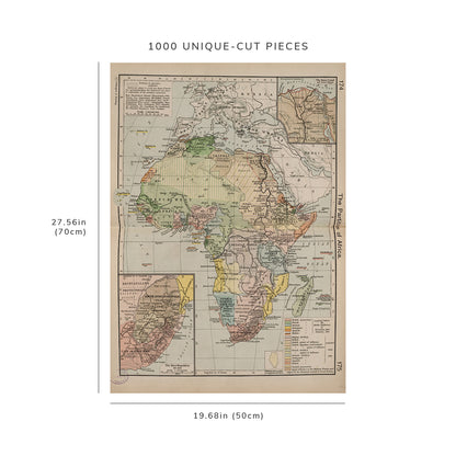 1000 Piece Jigsaw Puzzle: 1911 Map | The partition of Africa Relief shown