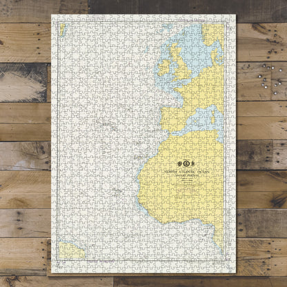 1000 Piece Jigsaw Puzzle 1983 Map Atlantic Ocean North Atlantic Ocean, eastern portion