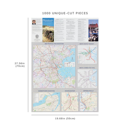 1000 Piece Jigsaw Puzzle: 2003 Map Springfield Massachusetts official transportation