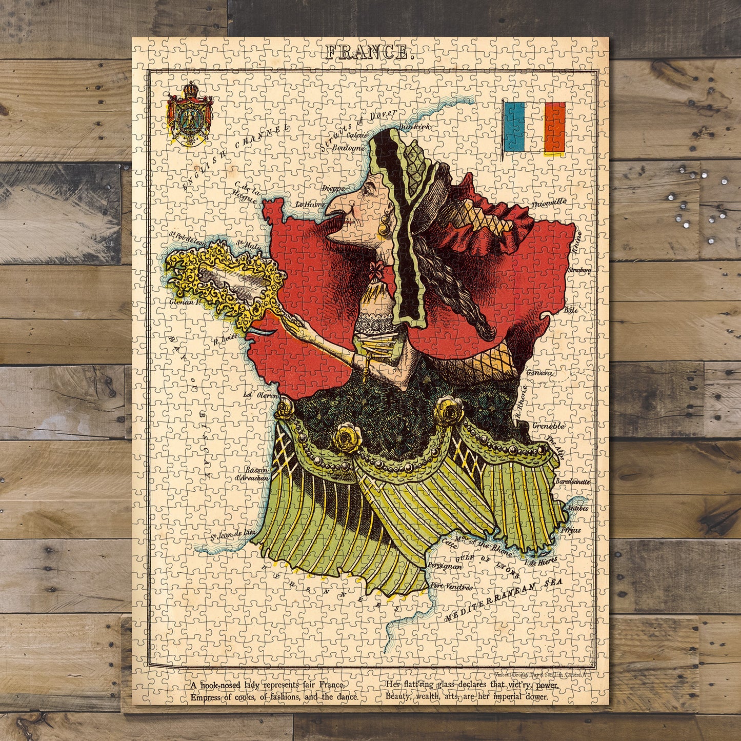 1000 Piece Jigsaw Puzzle 1868–1869 Map France France Pictorial Map | depicting France