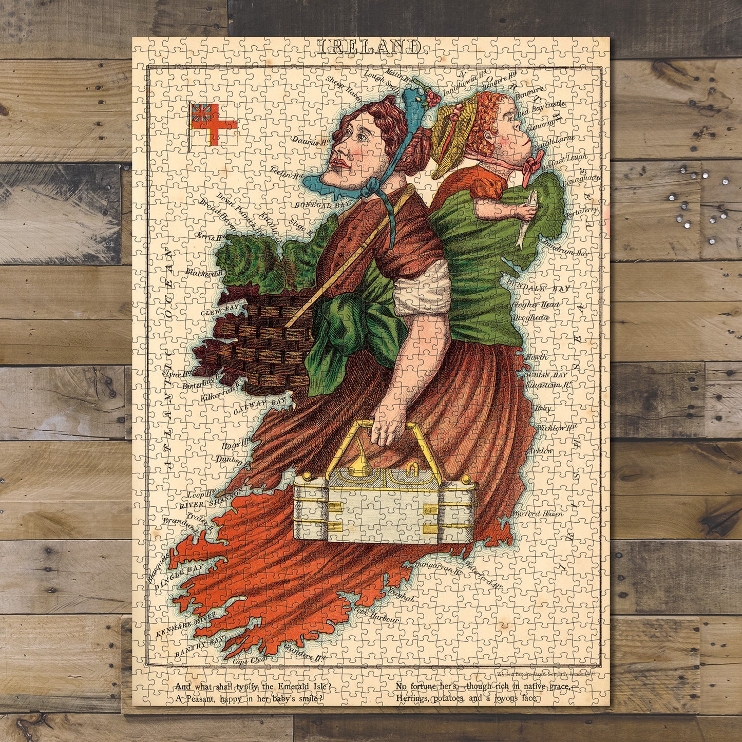 1000 Piece Jigsaw Puzzle 1868–1869 Map Ireland Ireland Pictorial Map | depicting Irelan