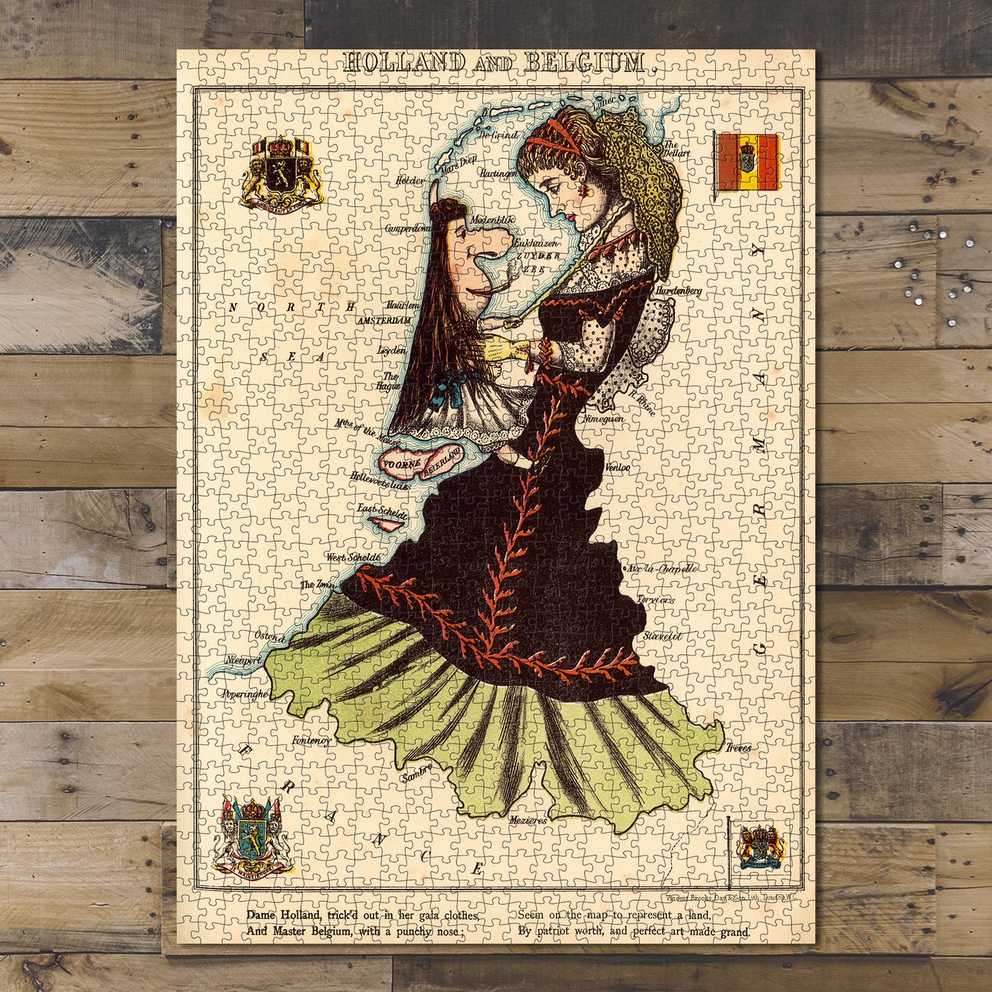 1000 Piece Jigsaw Puzzle 1868–1869 Mapelgium | Netherlands Holland and Belgium