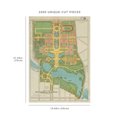1000 Piece Jigsaw Puzzle: 1900 Map New York | Erie | Buffalo Plan of the Pan-USA