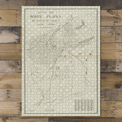 1000 Piece Jigsaw Puzzle 1921 Map New York | Westchester | White Plains City