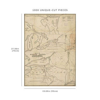 1000 Piece Jigsaw Puzzle: 1850–1859 Map New York | Wayne | Sodus Bay of the Sodus Canal