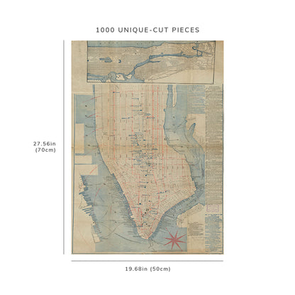 1000 Piece Jigsaw Puzzle: 1880–1889 Map New York | N.Y. | New York City, from the Batter