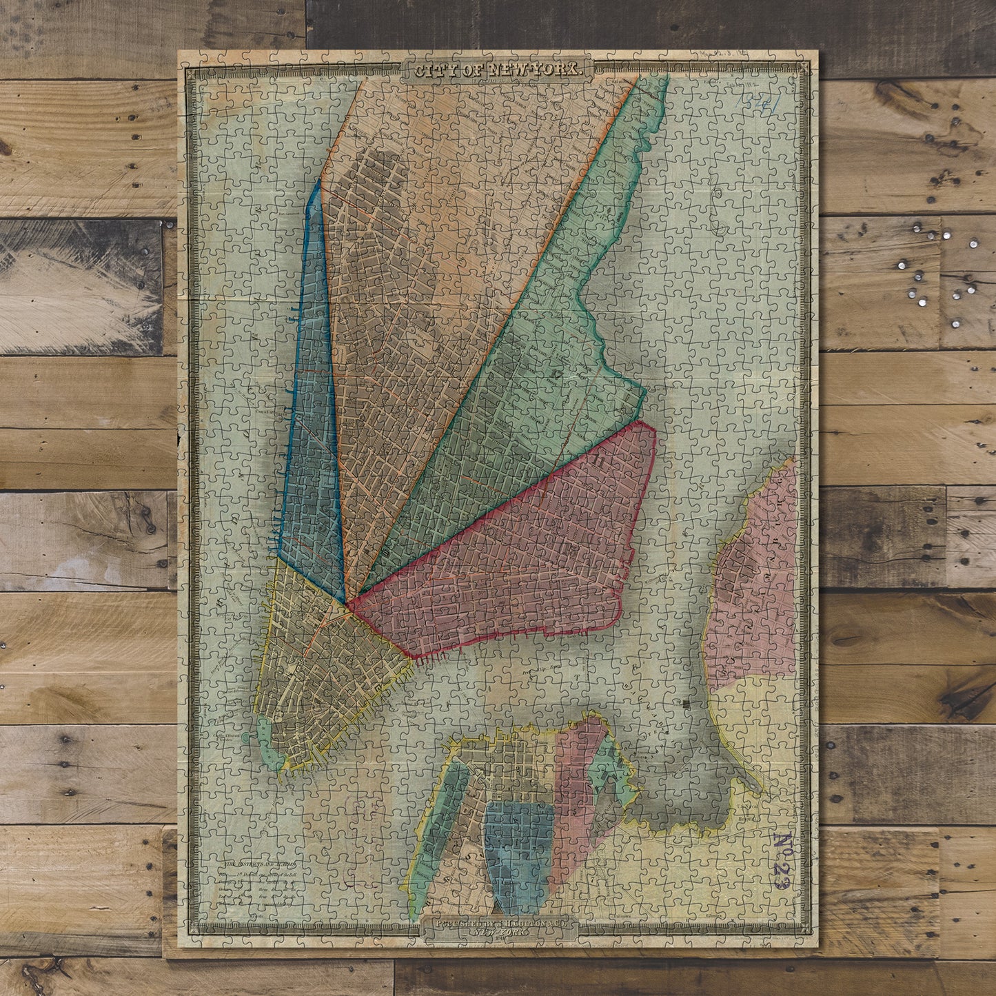 1000 Piece Jigsaw Puzzle 1841 Map New York | New York | Brooklyn City of New-York Cover