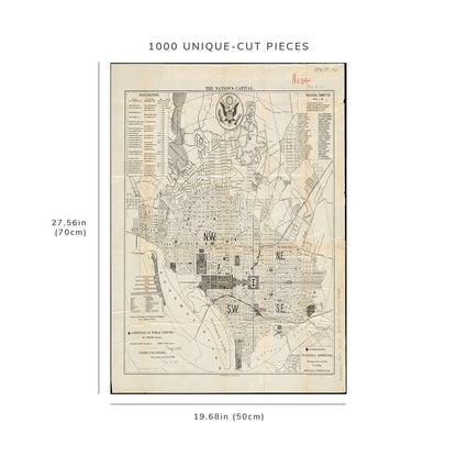 1000 Piece Jigsaw Puzzle: 1901 Map District of Columbia | Washington | The nation's capi