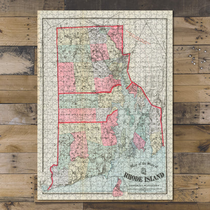 1000 Piece Jigsaw Puzzle 1887 Map Rhode Island of the State of Rhode Island
