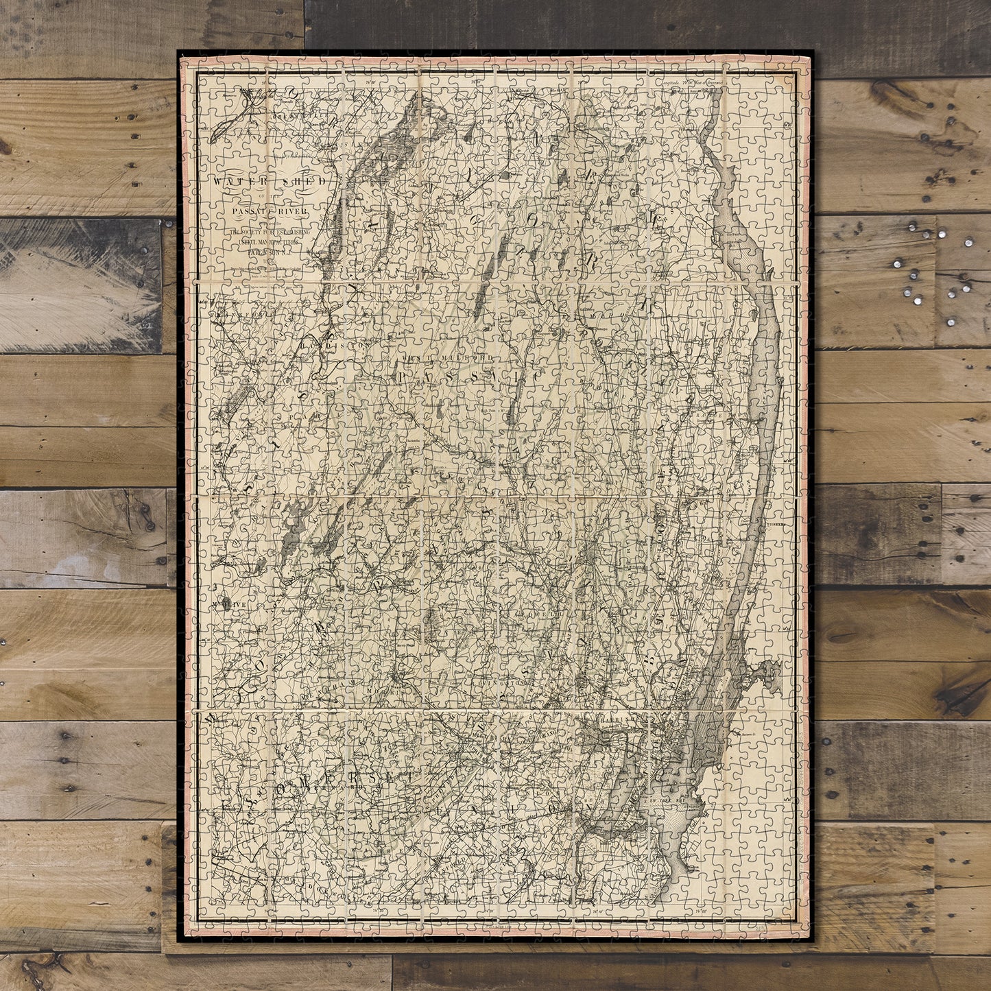 1000 Piece Jigsaw Puzzle 1880 Map New Jersey | Passaic (river) | Water shed of the Pass