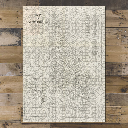 1000 Piece Jigsaw Puzzle 1912 Map South Carolina | Charleston | Charleston