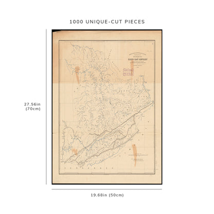 1000 Piece Jigsaw Puzzle: 1886 Map Kentucky Preliminary of south east Kentucky Relief