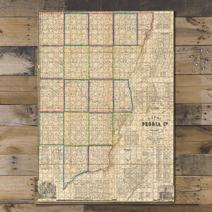 1000 Piece Jigsaw Puzzle 1861 Map Illinois | Peoria | of Peoria Co. Illinois