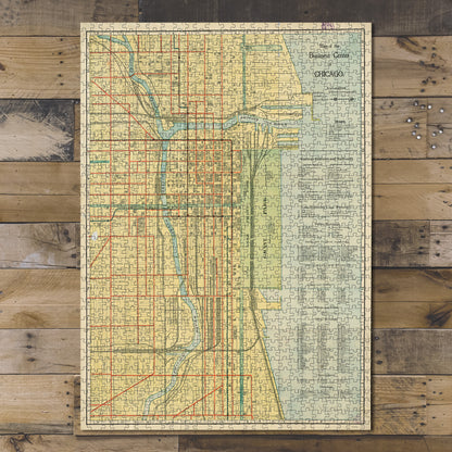 1000 Piece Jigsaw Puzzle 1900–1909 Map | Blanchard's city guide and maps Includes