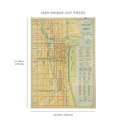 1000 Piece Jigsaw Puzzle: 1900–1909 Map | Blanchard's city guide and maps Includes