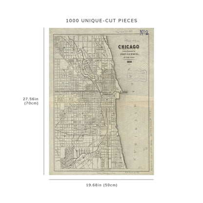1000 Piece Jigsaw Puzzle: 1858 Map | Chicago