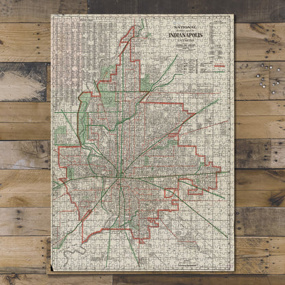 1000 Piece Jigsaw Puzzle 1921 Map | National Map Company's indexed map of Indianapolis