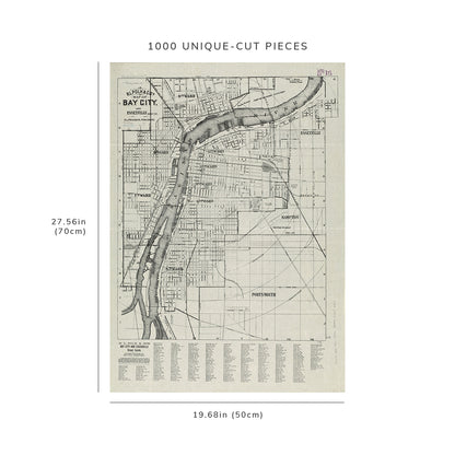 1000 Piece Jigsaw Puzzle: 1921 Map Michigan | Bay | Bay City R.L. Polk & Co.'s of Bay
