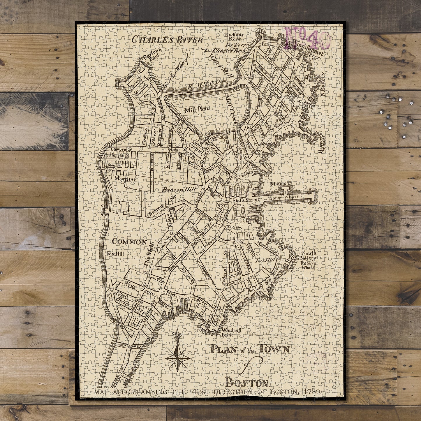 1000 Piece Jigsaw Puzzle 1893–1917 Map Plan of the town of Boston Facsimile