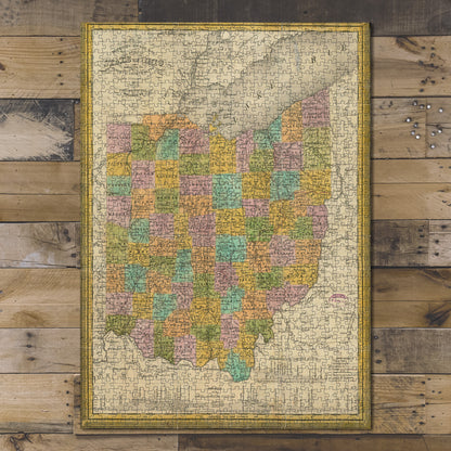 1000 Piece Jigsaw Puzzle 1835 Map Ohio | Michigan The tourist's pocket of the state