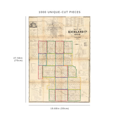 1000 Piece Jigsaw Puzzle: 1856 Map Ohio | Richland | of Richland Co. Ohio