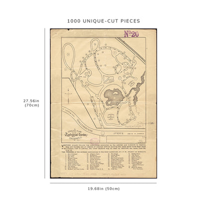 1000 Piece Jigsaw Puzzle: 1880–1889 Map Ohio | Hamilton | Cincinnati | Cincinnati Zoo