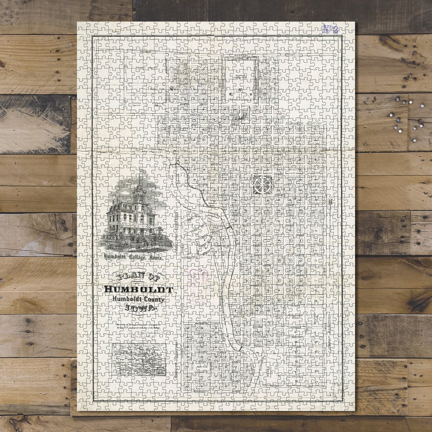 1000 Piece Jigsaw Puzzle 1870–1879 Map | Plan of Humboldt, Humboldt County, Iowa