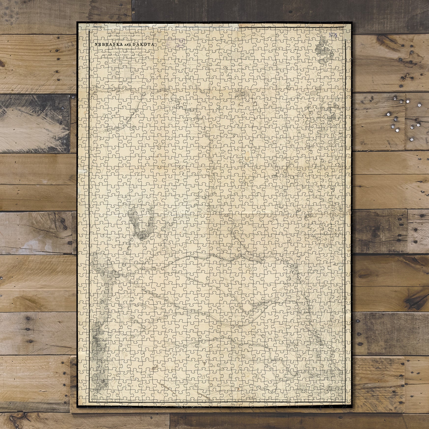 1000 Piece Jigsaw Puzzle 1858 Map North Dakota | South Dakota | Nebraska | Northwestern