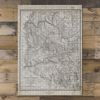 1000 Piece Jigsaw Puzzle 1879 Map | Map of Arizona Territory Relief shown