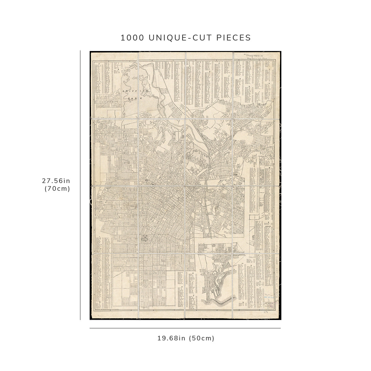 1000 Piece Jigsaw Puzzle: 1920 Map California | Los Angeles | Los Angeles Clason's